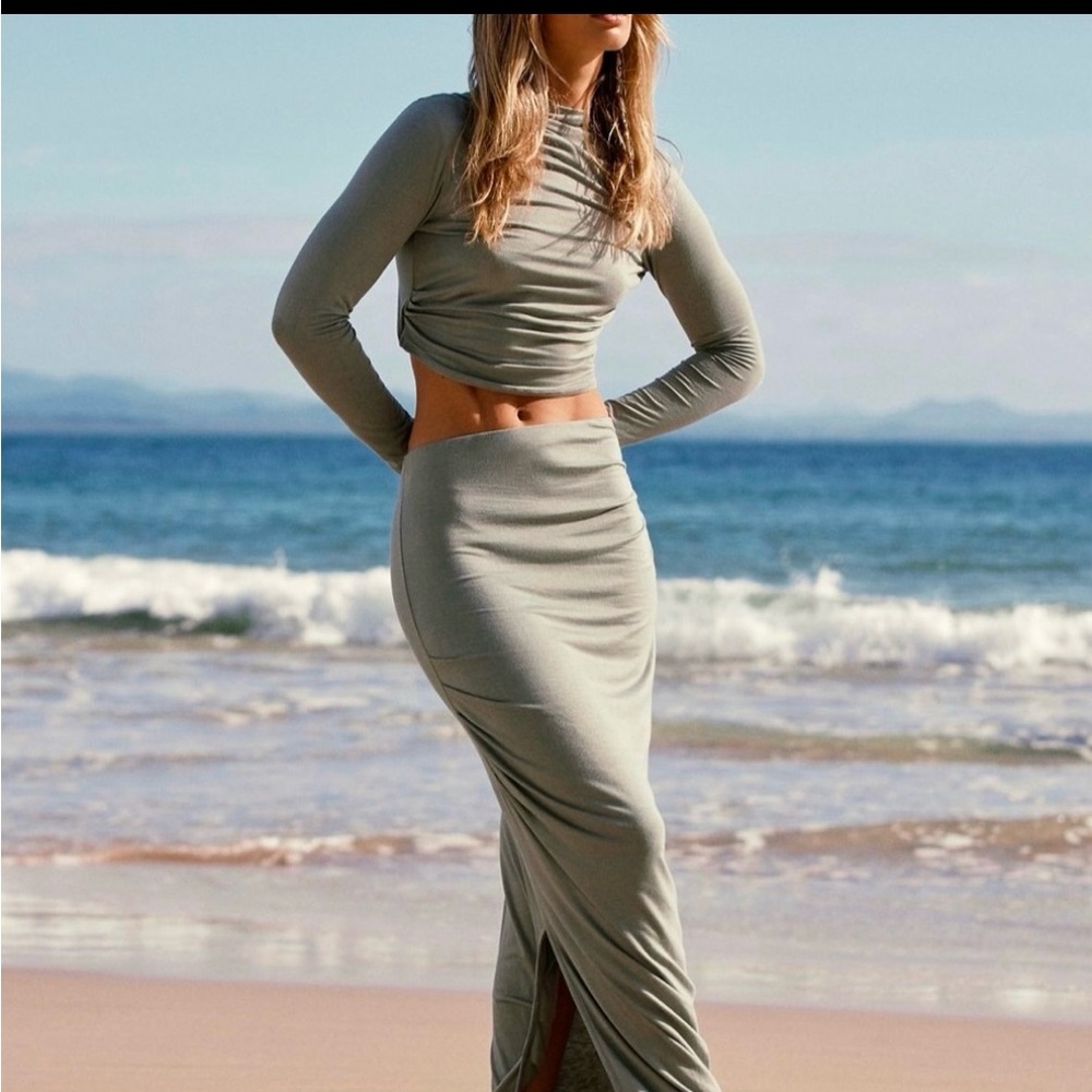 Free People Beach Cierra Set in Sage Green